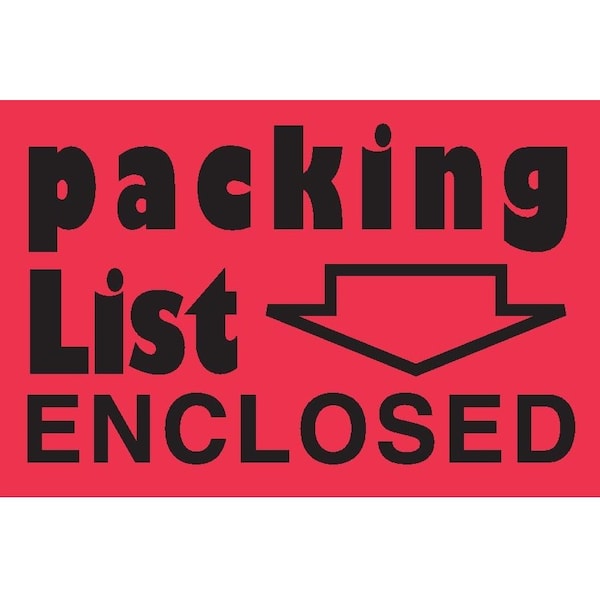 Decker Tape Products Label, DL3611, PACKING LIST ENCLOSED, 2" X 3" DL3611 - main